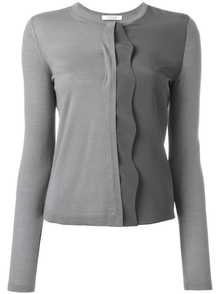 Dorothee Schumacher Ruffled Detail Jumper, Women's, Size: 1, Grey, Virgin Wool/silk