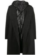 Attachment Layered Detachable Coat - Black
