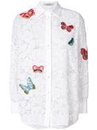 Valentino Embroidered Butterfly Lace Shirt - White