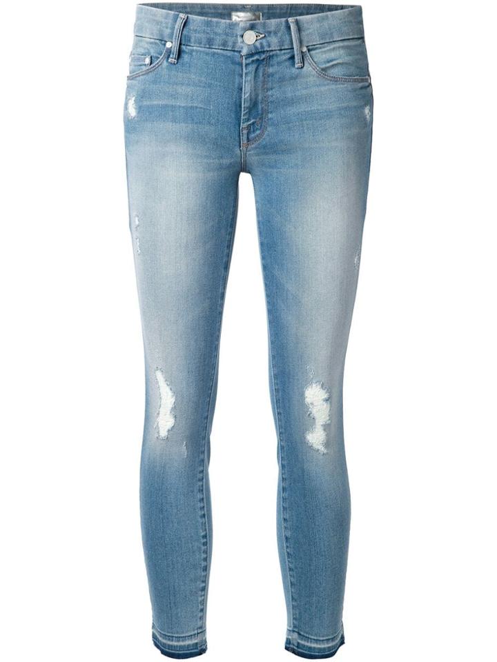Mother 'looker' Cropped Jeans - Blue