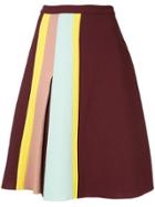 Delpozo Stripe Detail Skirt - Red