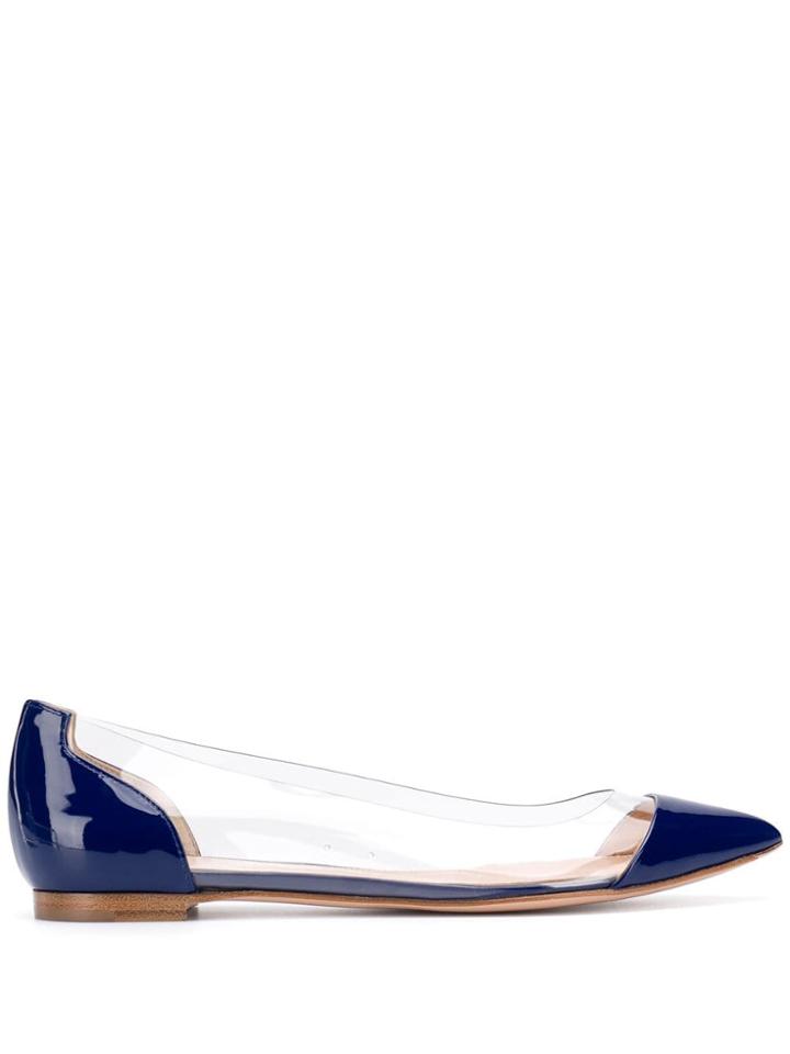 Gianvito Rossi Azure Trasp Ballerinas - Black