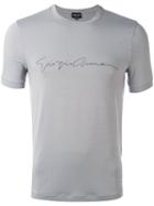Giorgio Armani - Signature Print T-shirt - Men - Spandex/elastane/viscose - 46, Grey, Spandex/elastane/viscose