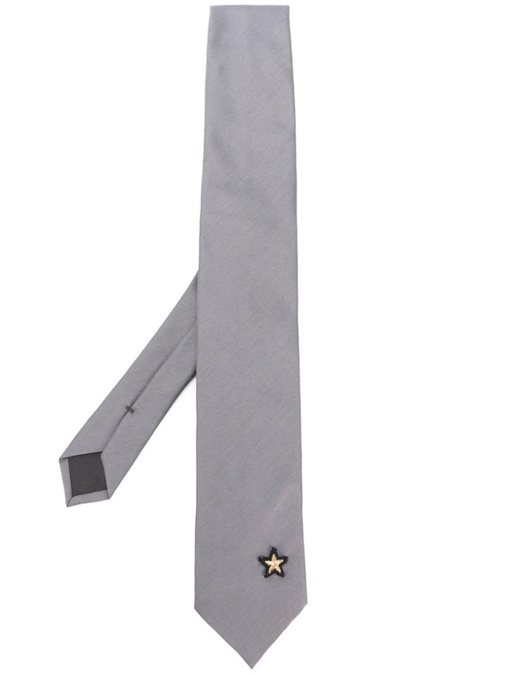 Prada Star Patch Tie - Grey