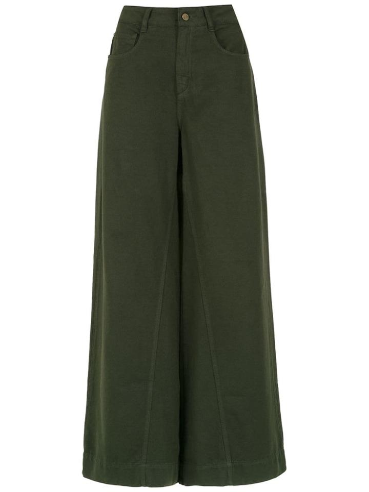 Nk Denim Palazzo Pants - Green