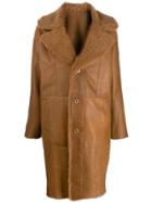 Drome Reversible Single Breasted Coat - Brown