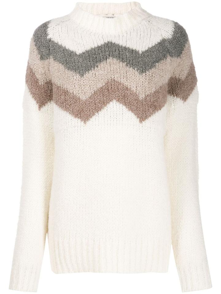 Woolrich Zigzag Knit Jumper - White