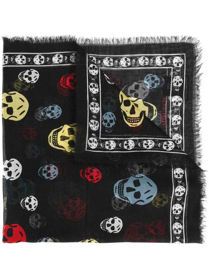 Alexander Mcqueen Multicolour Skull Scarf - Black