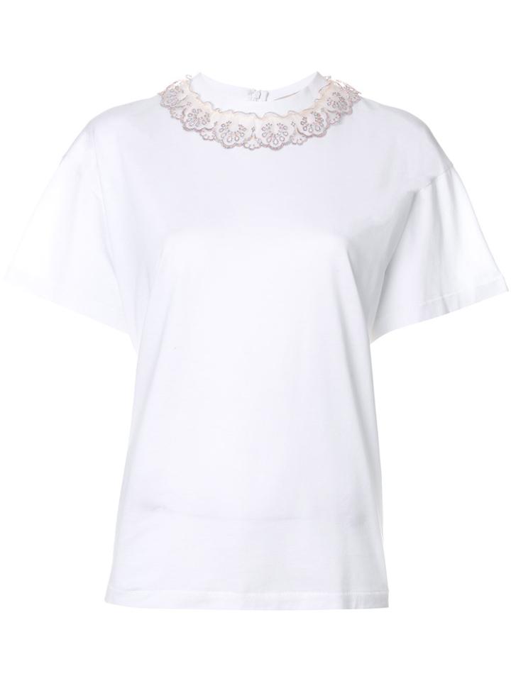 Christopher Kane Ruffle Trim T-shirt - White