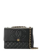 Chanel Vintage Jumbo Xl Double Chain Shoulder Bag - Black