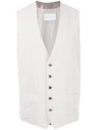 Buttoned Waistcoat - Men - Cotton - Xl, White, Cotton, Estnation