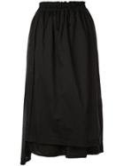 Y's Drawstring Midi Skirt - Black
