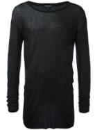 Ann Demeulemeester Round Neck Jumper, Men's, Size: Medium, Black, Lyocell/cotton