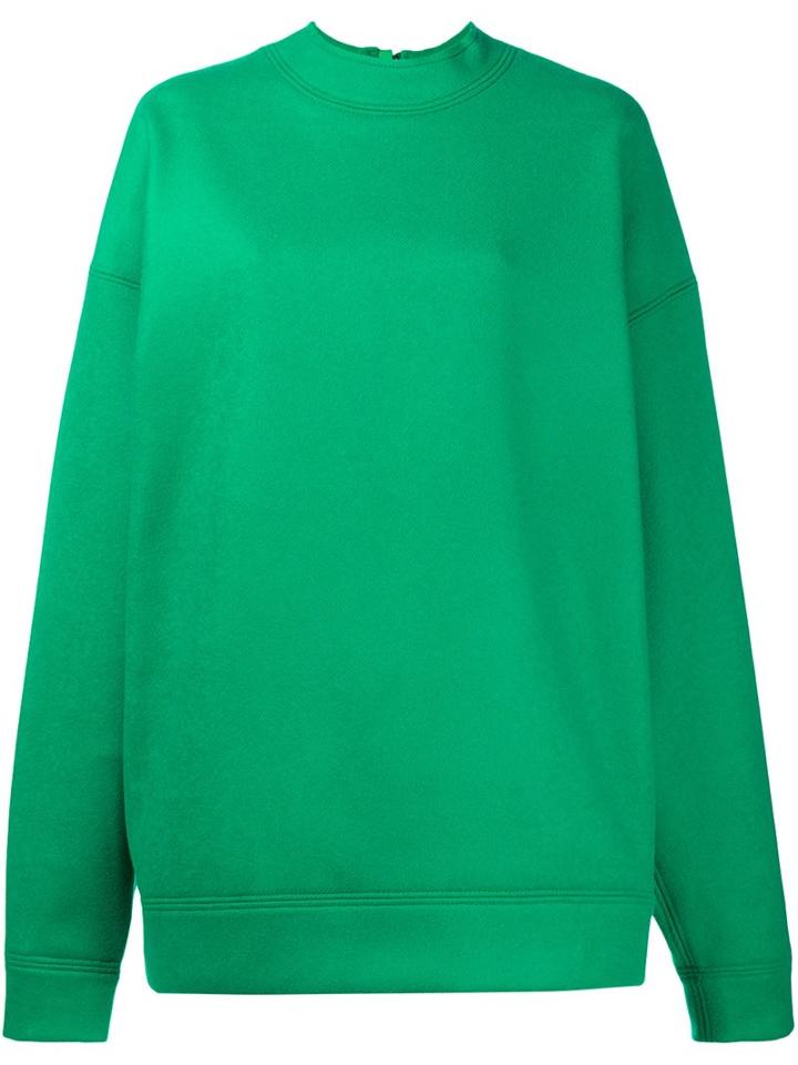 Marques'almeida Ruffle Sleeve Oversized Sweatshirt, Women's, Size: Xs, Green, Polyester/wool