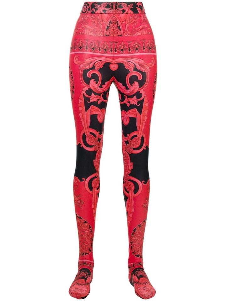 Versace Baroque Print Leggings - Pink & Purple