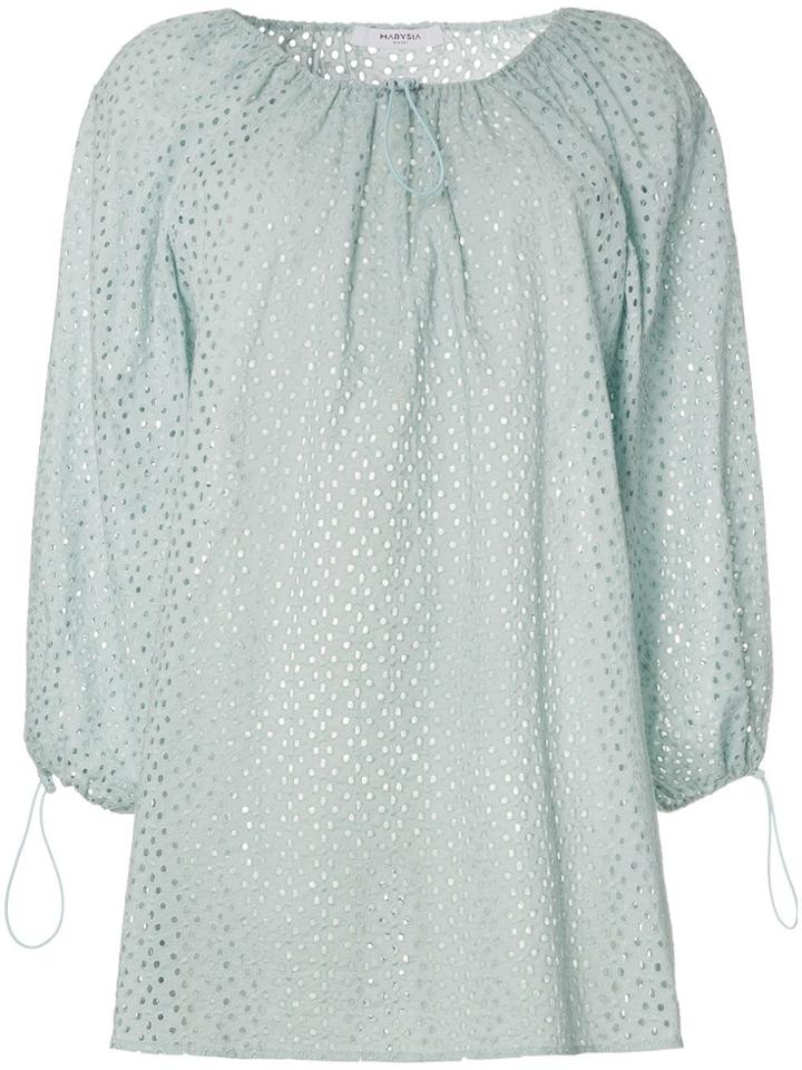 Marysia Moab Off-the-shoulder Cotton Mini Dress - Blue