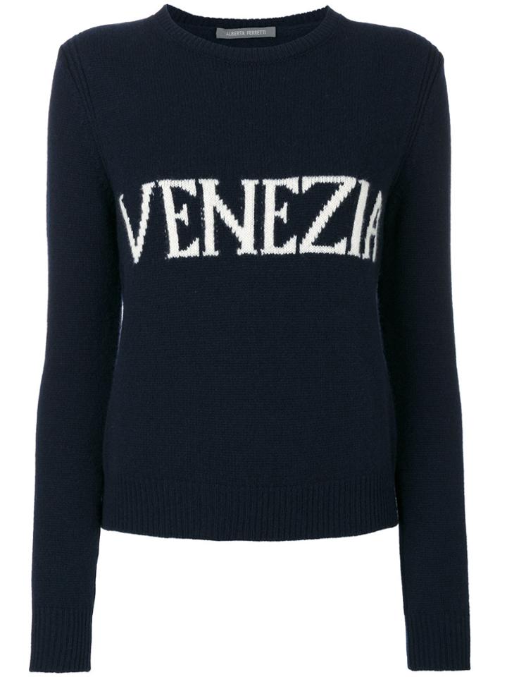 Alberta Ferretti Venezia Intarsia Jumper - Blue