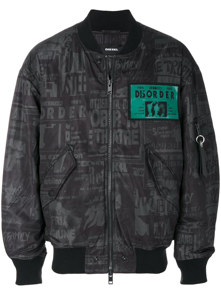 Diesel Printed Bomber Jacket - Green