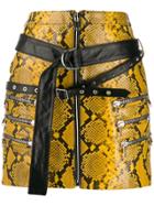 Unravel Project Snake-effect Mini Skirt - Yellow