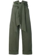 D.exterior High Rise Cropped Trousers - Green