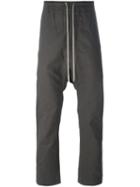 Rick Owens Drkshdw Drop-crotch Track Pants, Men's, Size: 52, Grey, Cotton