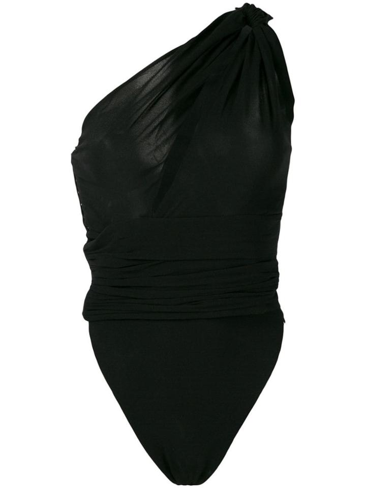Saint Laurent One Shoulder Bodysuit - Black