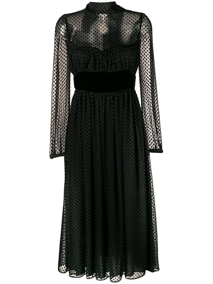 Valentino Polka Dots Sheer Dress - Black
