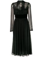 Valentino Polka Dots Sheer Dress - Black