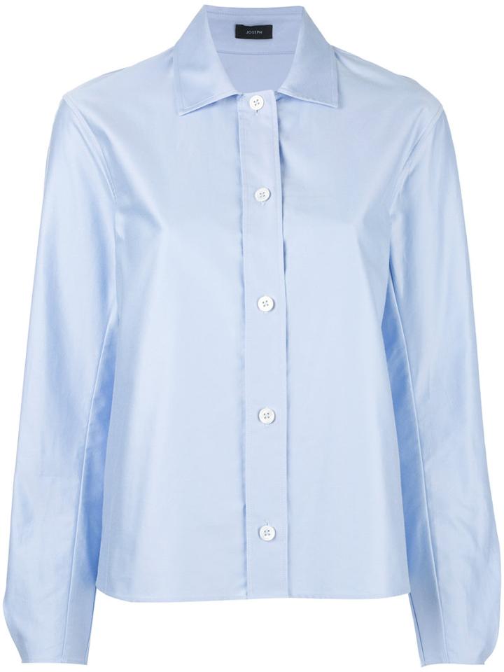 Joseph Cedar Cropped Shirt, Women's, Size: 36, Blue, Cotton
