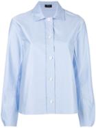 Joseph Cedar Cropped Shirt, Women's, Size: 36, Blue, Cotton