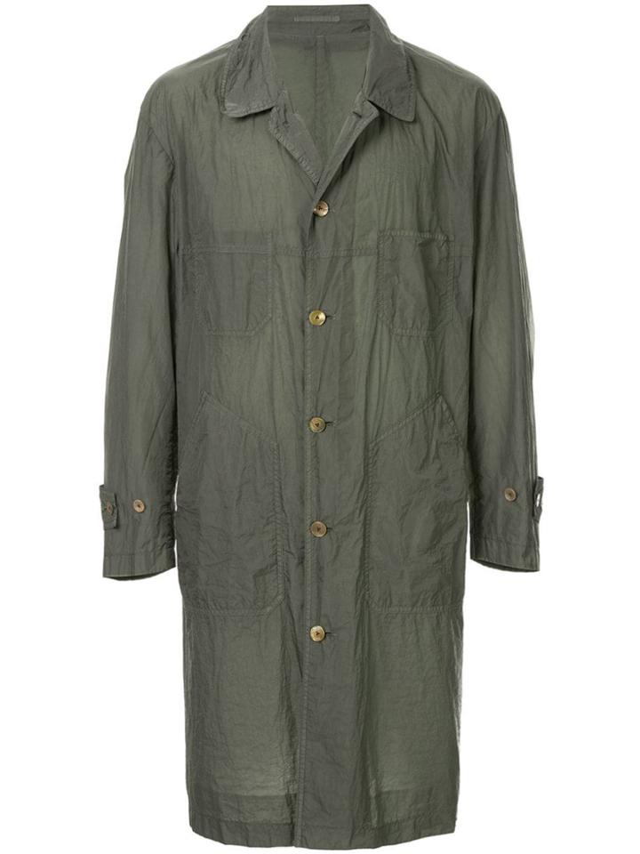 Blueflag + Kiminori Morishita Single-breasted Fitted Coat - Green