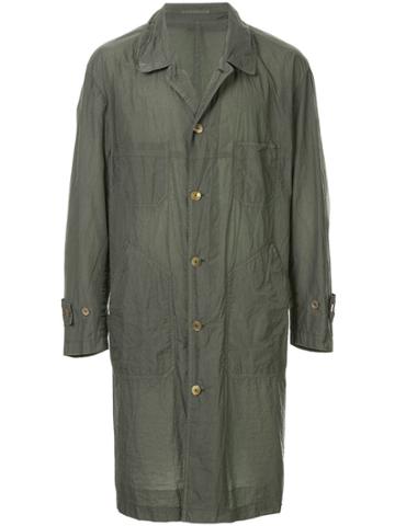 Blueflag + Kiminori Morishita Single-breasted Fitted Coat - Green