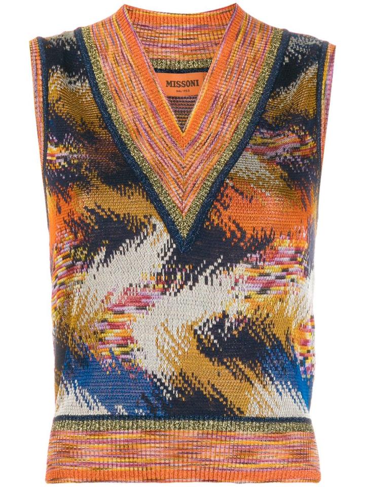 Missoni Pattern Mix Knitted Top - Blue