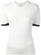 Barrie Contrast Trim T-shirt, Women's, Size: Small, White, Cashmere