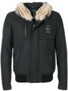 Philipp Plein Fox Fur Hooded Coat - Black