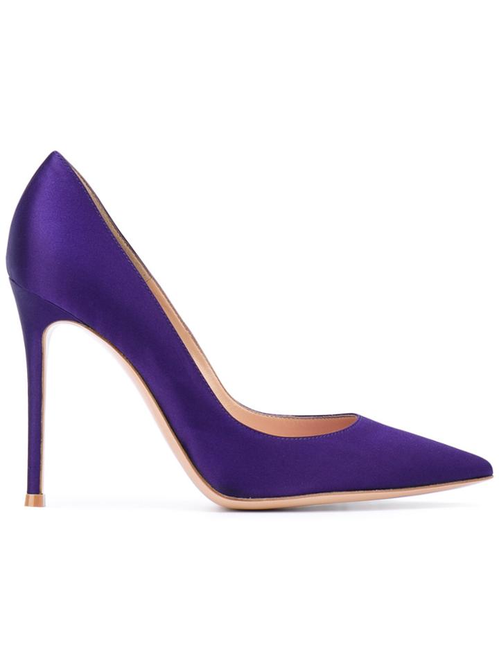Gianvito Rossi Classic Pointy Toe Pumps - Pink & Purple
