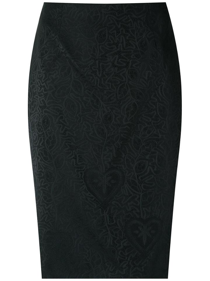 Martha Medeiros Jacquard Pencil Skirt - Black