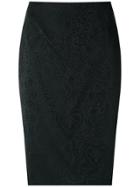 Martha Medeiros Jacquard Pencil Skirt - Black