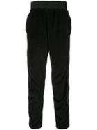 Daniel Patrick Velour Snap Track Pants - Black