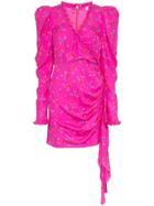 Magda Butrym Carlton Floral Silk Mini Dress - Pink & Purple