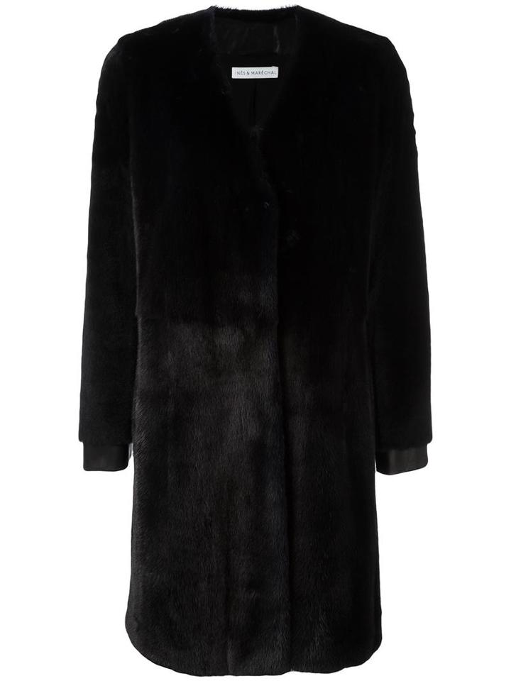 Ines & Marechal 'alambic' Fur Coat, Women's, Size: 36, Blue, Silk/lamb Skin/mink Fur/acetate