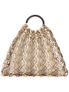 Michael Kors - Woven Tote - Women - Calf Leather/copper - One Size, Nude/neutrals, Calf Leather/copper