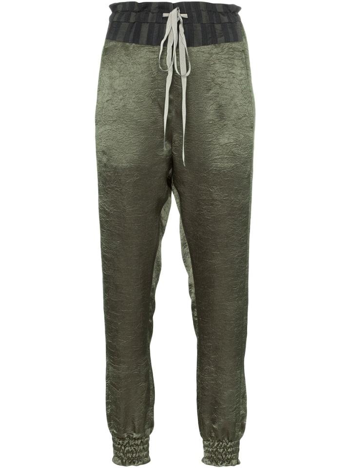 Ann Demeulemeester High-waisted Drawstring Trousers - Green