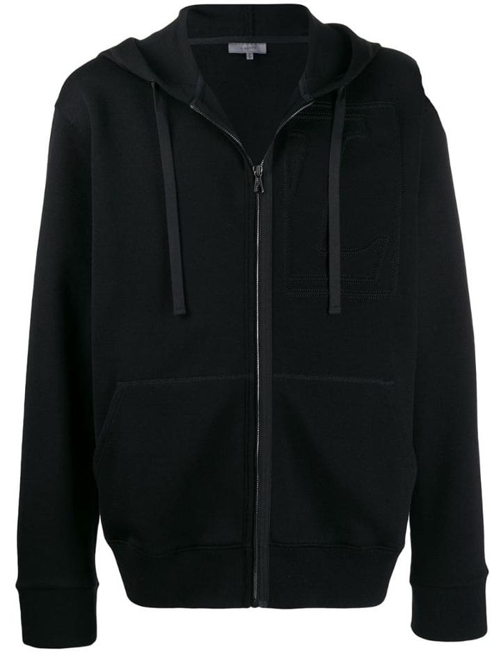 Lanvin Logo Embroidered Hoodie - Black