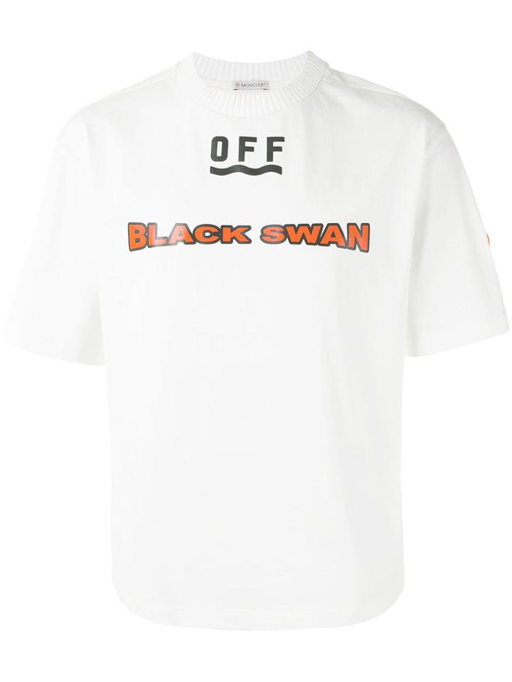 Moncler X Off-white - 'black Swan' Print T-shirt - Men - Cotton - L, White, Cotton
