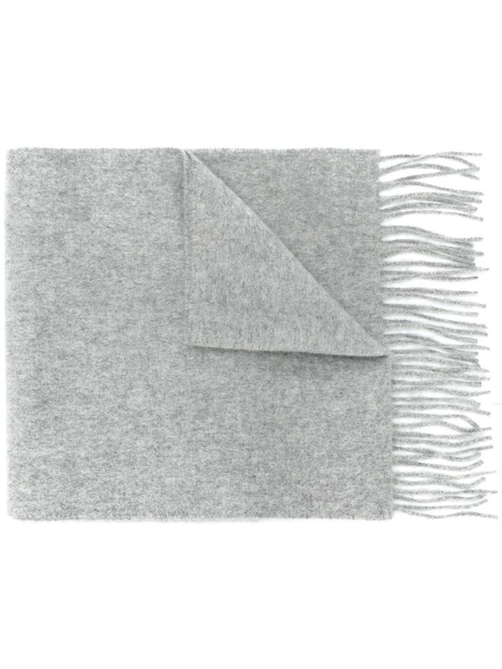Pringle Of Scotland Slim Knit Scarf - Grey