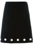 Boutique Moschino Button Detailed Skirt, Women's, Size: 42, Black, Triacetate/acetate/polyester