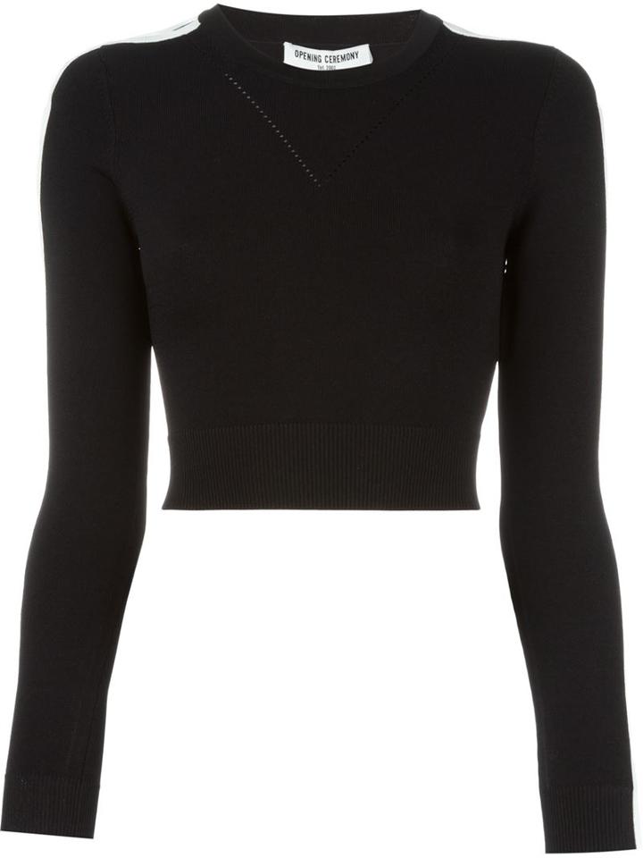 Opening Ceremony Cut-out Sleeve Cropped Sweater