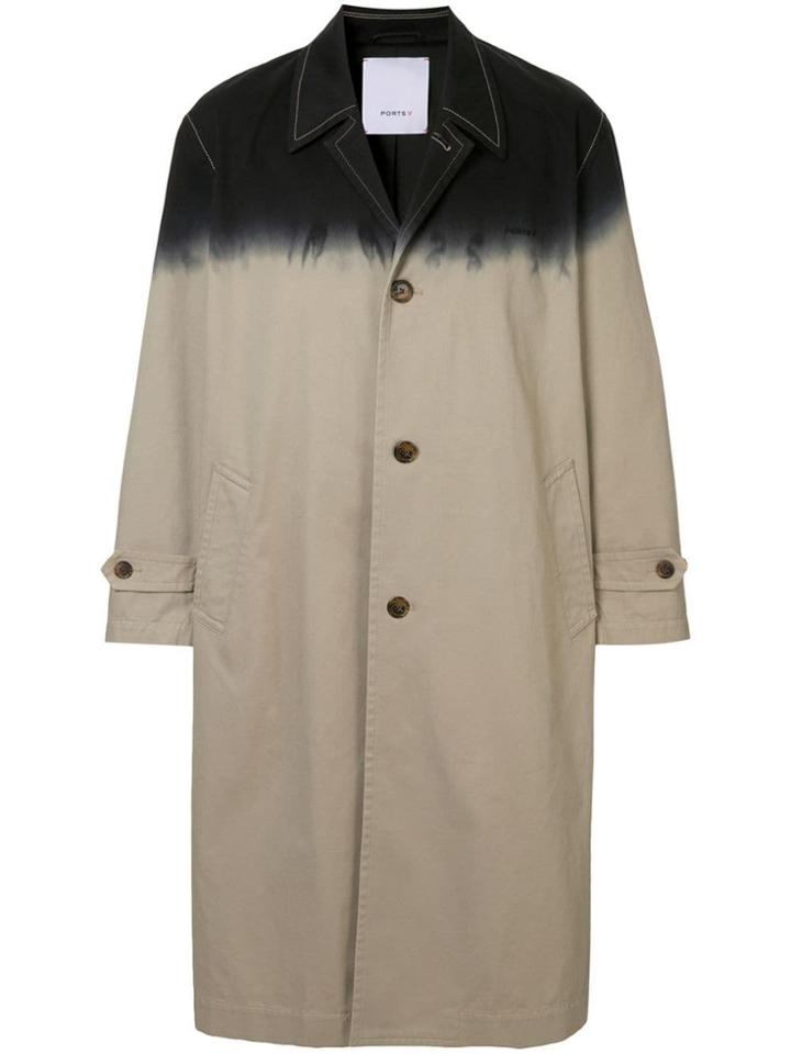 Ports V Dip Dye Trench Coat - Metallic