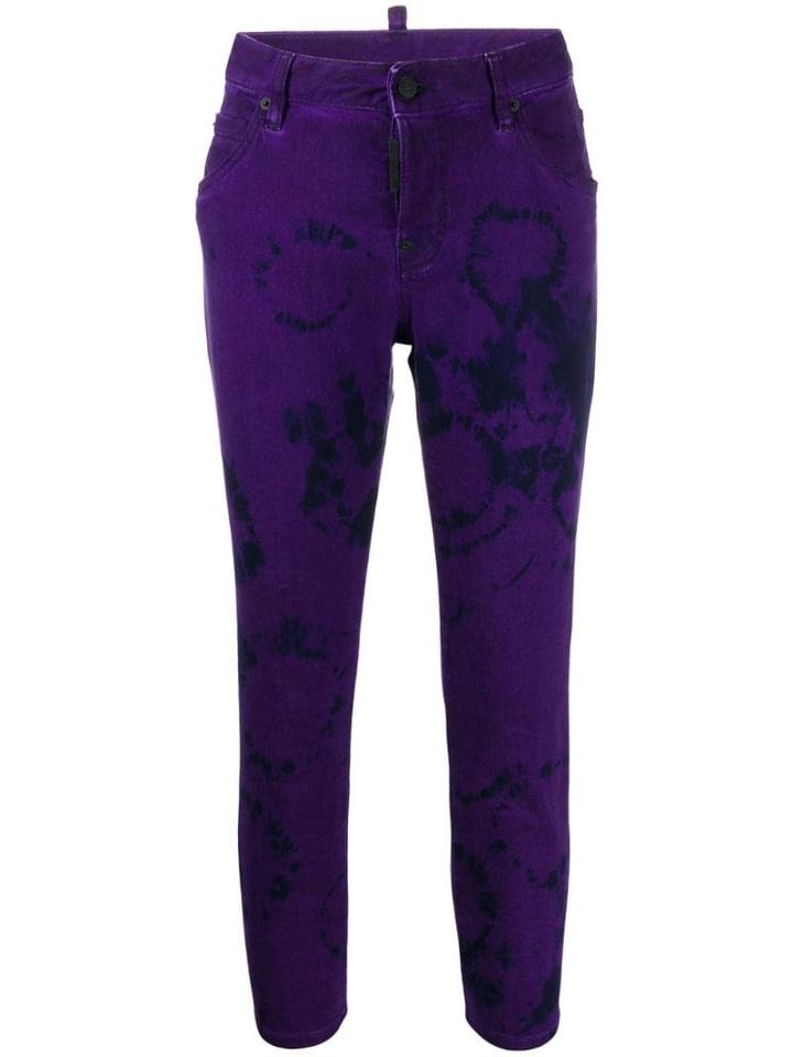 Dsquared2 Tie-dye Print Trousers - Purple